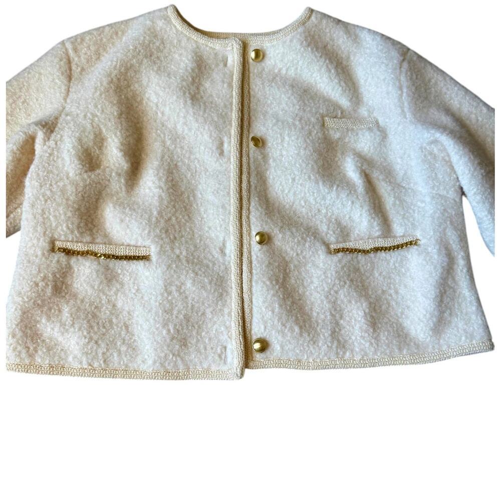Future Collective Teddy Chain Jacket in Cream - Picture 5 of 11